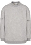 URBAN CLASSICS Rundhalspullover Herren Training Terry Crew Grau/Hellgrau