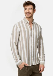 Indicode Langarmhemd Brayden Khaki/Beige/Gelb/Weiß