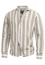 Indicode Langarmhemd Brayden Khaki/Beige/Gelb/Weiß