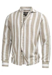 Indicode Langarmhemd Brayden Khaki/Beige/Gelb/Weiß