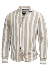 Indicode Langarmhemd Brayden Khaki/Beige/Gelb/Weiß