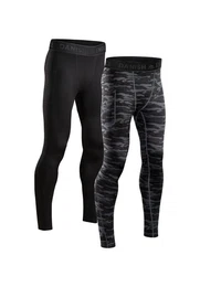Leggings Kompressionshose (2er-Pack) Lange Laufhose mit Taschen, reduziert Muskelkontraktionen