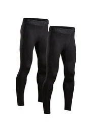 Leggings Kompressionshose (2er-Pack) Lange Laufhose mit Taschen, reduziert Muskelkontraktionen