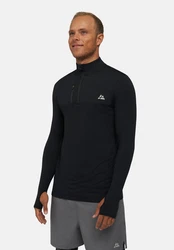 DANISH ENDURANCE Langarmshirt Half Zip Herren Sport Funktionsshirt Schwarz/Blau