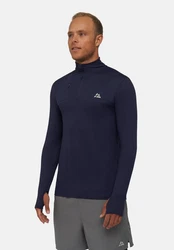 DANISH ENDURANCE Langarmshirt Half Zip Herren Sport Funktionsshirt Dunkelblau/Blau/Hellblau