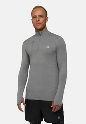 DANISH ENDURANCE Langarmshirt Half Zip Herren Sport Funktionsshirt Hellgrau/Grau/Rot/Dunkelgrau