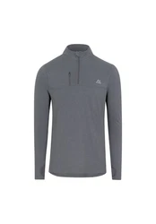 DANISH ENDURANCE Langarmshirt Half Zip Herren Sport Funktionsshirt Hellgrau/Grau/Rot/Dunkelgrau