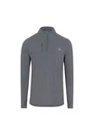 DANISH ENDURANCE Langarmshirt Half Zip Herren Sport Funktionsshirt Hellgrau/Grau/Rot/Dunkelgrau