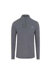 DANISH ENDURANCE Langarmshirt Half Zip Herren Sport Funktionsshirt Hellgrau/Grau/Rot/Dunkelgrau