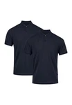 DANISH ENDURANCE Poloshirt Classic Fit Herren 2er-Pack Dunkelblau/Blau