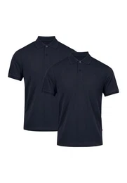 Poloshirt Classic Fit Herren (2er-Pack), Bio-Baumwoll-Pique, Kurzarm Polohemd mit Stretch