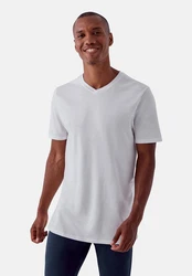 DANISH ENDURANCE T-Shirt V Herren Weiß/Grau/Dunkelblau