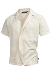 Indicode Langarmhemd INCrepe Beige/Rot/Weiß/Gelb/Creme