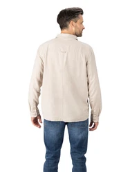 riverso Langarmhemd Hemd Herren RIVFabio Regular Fit Khaki/Weiß/Beige/Braun