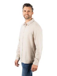 riverso Langarmhemd Hemd Herren RIVFabio Regular Fit Khaki/Weiß/Beige/Braun