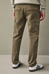 Next Cargohose Regular Fit Cargohose Khaki/Dunkelgrün