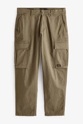 Next Cargohose Regular Fit Cargohose Khaki/Dunkelgrün