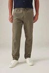 Next Slim Fit Hose mit Kordelzug aus Leinenmischung Khaki/Dunkelgrün