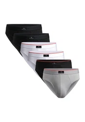 DANISH ENDURANCE Slip Klassisch Grau/Hellgrau/Rot/Beige