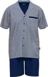 GTZBURG Pyjama Herren-Shorty Single-Jersey gemustert