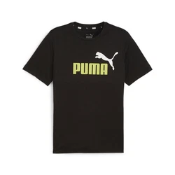 PUMA T-Shirt ESS+ 2 COL LOGO TEE Lila/Schwarz/Gelb