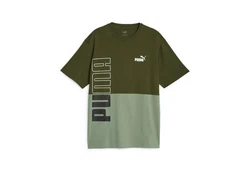 PUMA T-Shirt POWER COLORBLOCK TEE Dunkelgrün/Grün