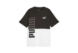 PUMA T-Shirt POWER COLORBLOCK TEE Schwarz/Weiß/Dunkelgrau