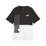 PUMA T-Shirt POWER COLORBLOCK TEE Schwarz/Weiß/Dunkelgrau