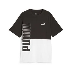 PUMA T-Shirt POWER COLORBLOCK TEE Schwarz/Weiß/Dunkelgrau