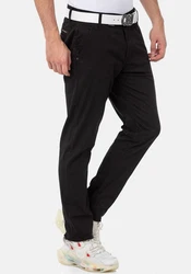 Cipo & Baxx Chinohose Schwarz/Dunkelrot