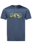 Jack Wolfskin T-Shirt PEAK GRAPHIC T Hellblau/Dunkelblau/Blau