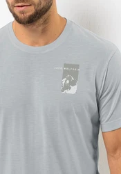 Jack Wolfskin T-Shirt VONNAN S/S GRAPHIC T Grau/Hellblau/Hellgrau