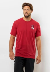 Jack Wolfskin T-Shirt VONNAN S/S GRAPHIC T Rot/Dunkelrot