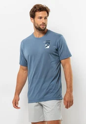 Jack Wolfskin T-Shirt VONNAN S/S GRAPHIC T Hellblau/Blau/Grau