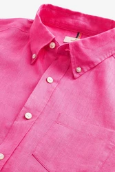 Next Langarmhemd aus Leinengemisch Rosa