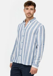Indicode Langarmhemd Brayden Blau/Hellblau