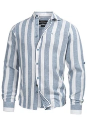 Indicode Langarmhemd Brayden Blau/Hellblau