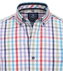 Redmond Kurzarmhemd Button-Down-Kragen Comfort Fit Mischfarben/Grün/Hellblau