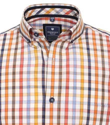 Redmond Kurzarmhemd Button-Down-Kragen Comfort Fit Mischfarben/Rot/Braun/Gelb