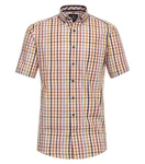 Redmond Kurzarmhemd Button-Down-Kragen Comfort Fit Mischfarben/Rot/Braun/Gelb
