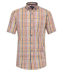Redmond Kurzarmhemd Button-Down-Kragen Comfort Fit Mischfarben/Rot/Braun/Gelb