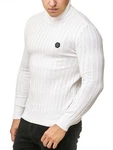 Red Bridge Herren Rollkragen Pullover Strickpullover mit Logopatch Weiß