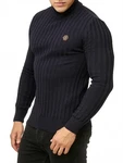 Red Bridge Herren Rollkragen Pullover Strickpullover mit Logopatch Navy