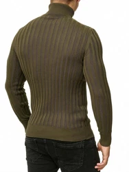 Red Bridge Herren Rollkragen Pullover Strickpullover mit Logopatch Khaki