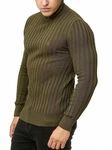 Red Bridge Herren Rollkragen Pullover Strickpullover mit Logopatch Khaki