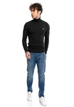 Red Bridge Herren Rollkragen Pullover Strickpullover mit Logopatch Schwarz