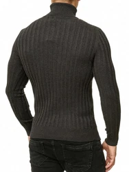 Red Bridge Herren Rollkragen Pullover Strickpullover mit Logopatch Anthrazit