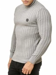 Red Bridge Herren Rollkragen Pullover Strickpullover mit Logopatch Grau