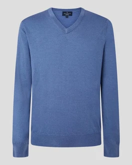 Hackett London Strickpullover Blau/Hellblau