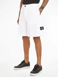 Calvin Klein Jeans Cargohose CARGO SHORT mit Logopatch Weiß/Creme/Grau/Dunkelblau